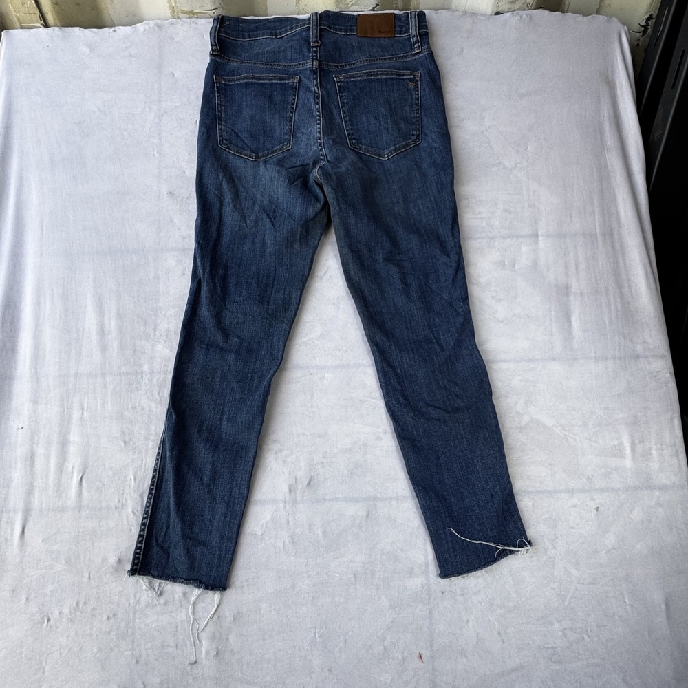 Madewell Skinny Jeans Womens W28 Blue Denim Workwear Outdoor Button Fly Raw Hem